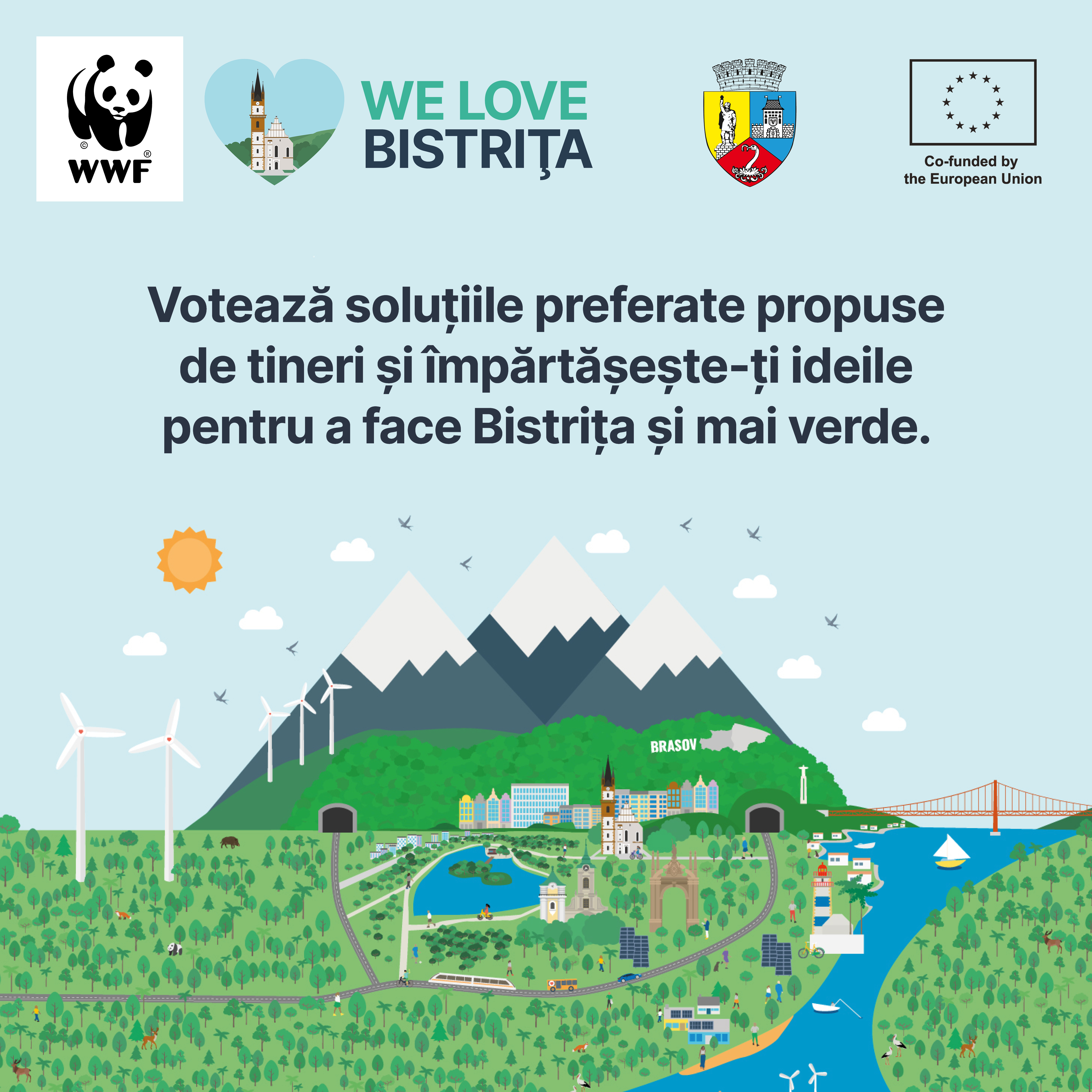 Comunicat de presă: Lansarea campaniei WWF-România We Love Solutions la Bistrița: Soluții sustenabile pentru orașul tău de mâine